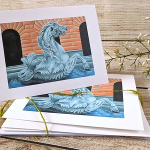 Mermaid Horse Hippocampus Note Cards 4 by 5 1/2 image 3