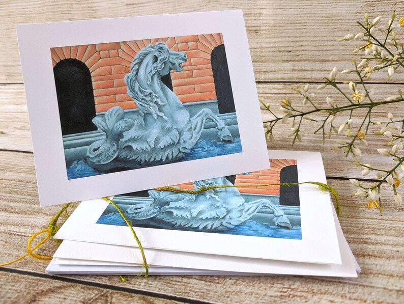 Mermaid Horse Hippocampus Note Cards 4 by 5 1/2 image 3