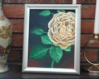 Gold Rose Original Acrylic Painting 8" x 10"