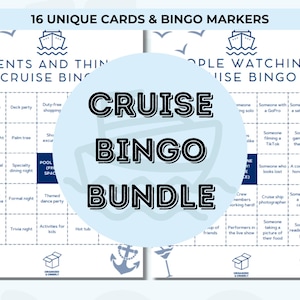 Bestseller Cruise Vacation Bingo Bundle | Bingo Cards | Printable PDF | Cruise Ship Vacation Games | Family Vacation Games | Bingo Markers
