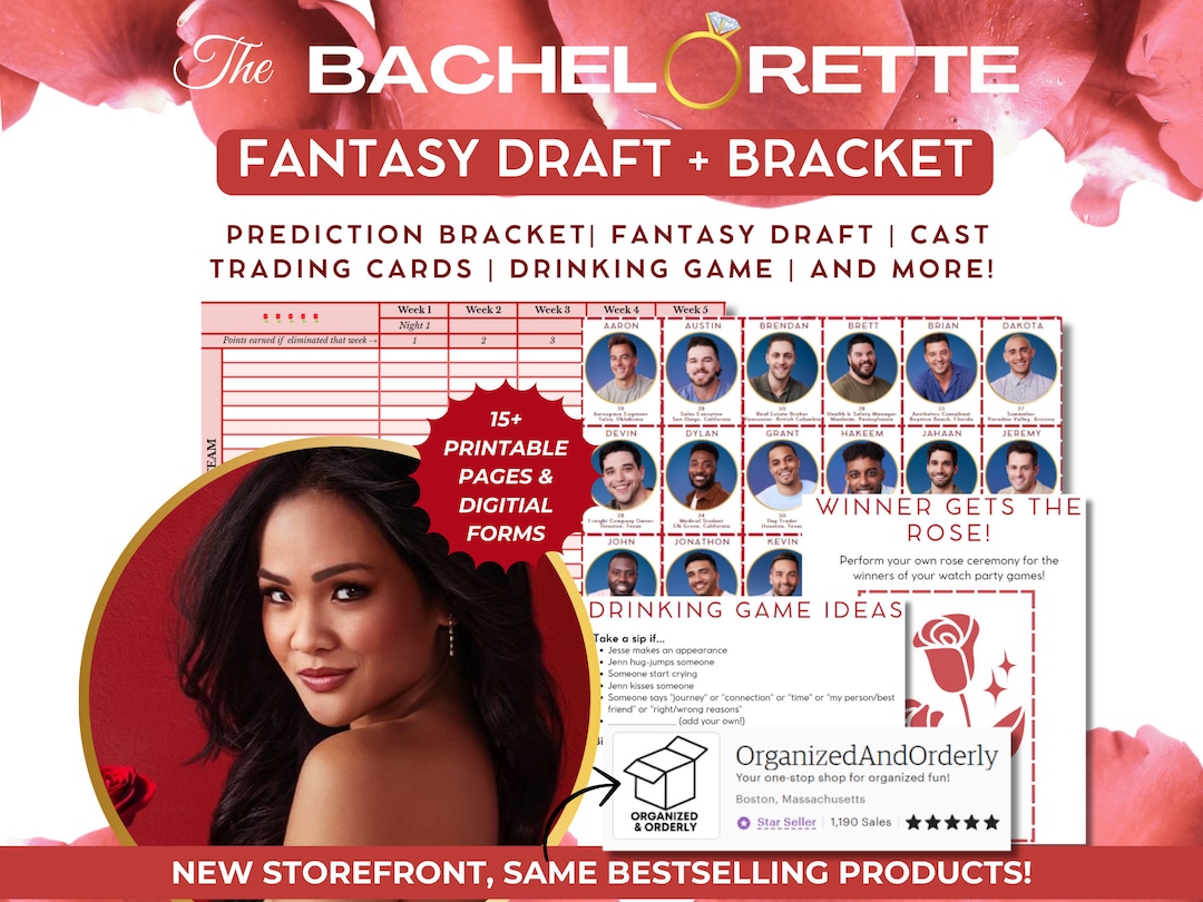 Bestselling Bachelorette Fantasy Draft and Bracket Pack| Season 21