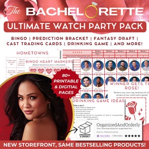 Paquete de fiesta Bachelorette Ultimate Watch más vendido / Temporada 21 / Jenn Tran / Fantasy League / Bracket / Bingo / Juego de beber / Guía para hombres