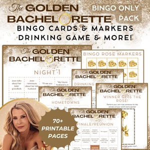 Bestselling Golden Bachelorette Bingo Bundle | Joan Vassos | Bingo | Drinking Game | Bingo Bundle | Watch Party