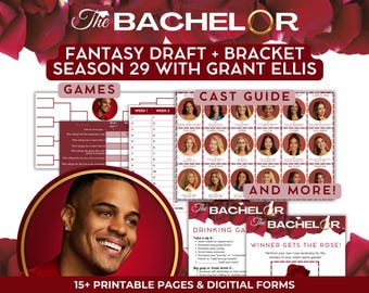 Bestselling Bachelor Bracket Bundle | Season 29 | Grant Ellis | Fantasy League | Brackets | Drinking Game | Women Guide