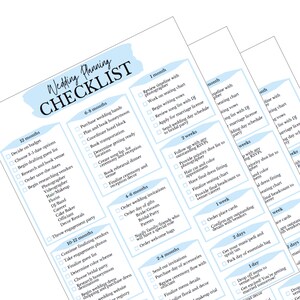 Wedding Planning Checklist Printable | Digital File Download