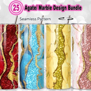 25 BUNDLE DESIGNS Add Your Own Text Agate Marble Glitter Glam Add your own text, 20oz Skinny Tumbler Sublimation  Wrap, PNG Digital Download