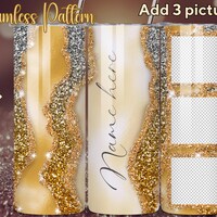 20 Oz Skinny Tumbler Leopard Gold Glitter Wrap Tapered Straight ...