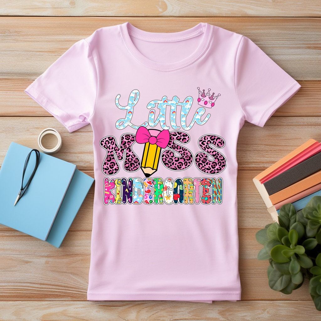 Little Miss Kindergarten Shirt Design: Back to School PNG (digital ...