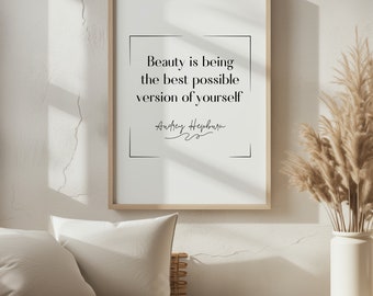 Audrey Hepburn Quote Print: Black and White Typography (Digital Download)