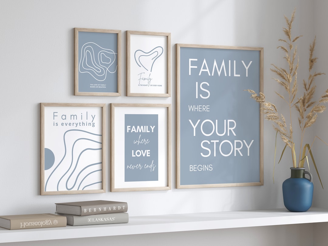 Set of 5 Wall Posters Family Creed Trendy Wall Art Inspirational Wall ...