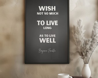 Benjamin Franklin Quote Poster Set: Inspirational Office Wall Art (Digital Download)