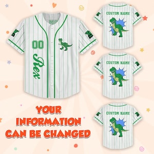 Custom Rex Toy Story Baseball Jersey, Dinosaur Disney Jersey Shirt, Funny Toy Story Shirt, Disney Character Sports Tee, Cartoon Outfit