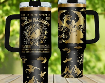 Throne of Glass Engraved Tumbler 40oz, Sarah J. Maas Bookish Cup, Fantasy Reader Drinkware, Fantasy Book Lover Tumbler, Aelin Fan Gift