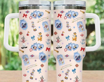 Disney Cruise Mickey And Friends Tumbler 40oz, Ocean Travel Mug, Disney Ship Tumbler Cup, Mickey Vacation Drinkware, Magic Kingdom Cup