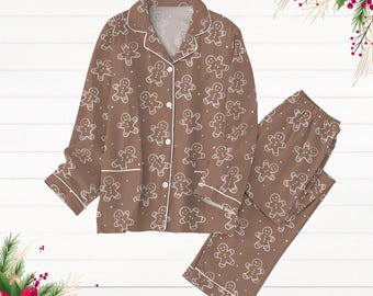 Christmas Gingerbread Pajamas Set, Cookies Xmas Holiday Pajamas, Baker Lover Pyjamas, Pajamas For Party, Cute Christmas Shirt