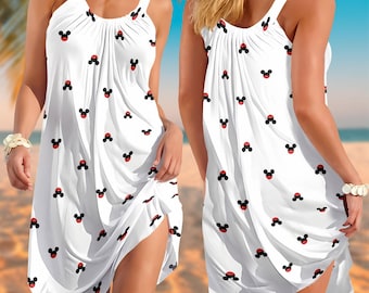 Micky Maus Sling Sommerkleid, Süßes Disney Minnie Kleid, Disney Micky Sommerkleid Für Frauen, Disneyland Urlaub Outfit, Micky Kleid