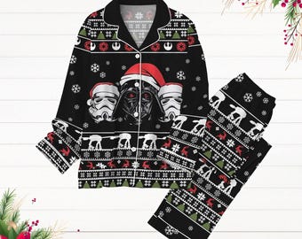 Darth Vader Stormtrooper Pyjamas Set, Weihnachten Star Wars Pyjamas, Disney Familienausflug, Winterurlaub Geschenk für Frauen Männer Kid