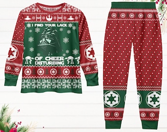 Weihnachten Darth Vader Pyjamas Set, Star Wars Langarm Pyjamas, ich finde Ihren Mangel an Freude störende Feiertags Pyjamas, Disney Weihnachtspyjamas