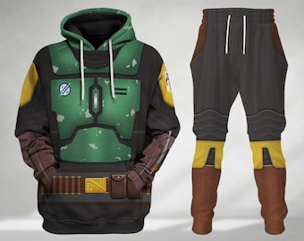The Book Of Boba Fett Costume Hoodie, Boba Fett Jogger, Star Wars Costume Hoodie, Mandalorian Cosplay Shirt, Star Wars Outfits