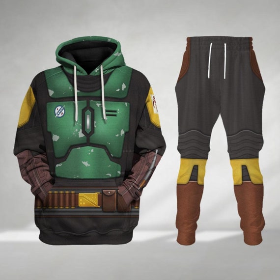 The Book Of Boba Fett Costume Hoodie, Boba Fett Jogger, Star Wars Costume Hoodie, Mandalorian Cosplay Shirt, Star Wars Outfits