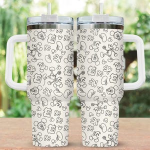 Mickey Mouse 40oz Tumbler, Disney Mickey Drinkware, Classic Disney Gifts for Her, Disney Insulated Travel Mug, Mickey Cartoon Tumbler