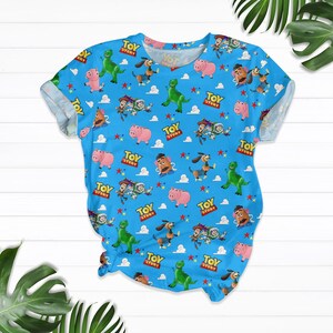 Disney Toy Story T-Shirt And Shorts Set, Buzz And Woody Summer Pajamas Sets, Cute Disney Trip Clothes, Toy Story Characters Tshirt