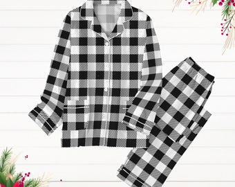 Christmas Plaid Pajamas, Winter Holiday Pj Set, Family Matching Pajamas, Plaid Pajamas Pants, Pajamas For Party, Xmas Party Gift