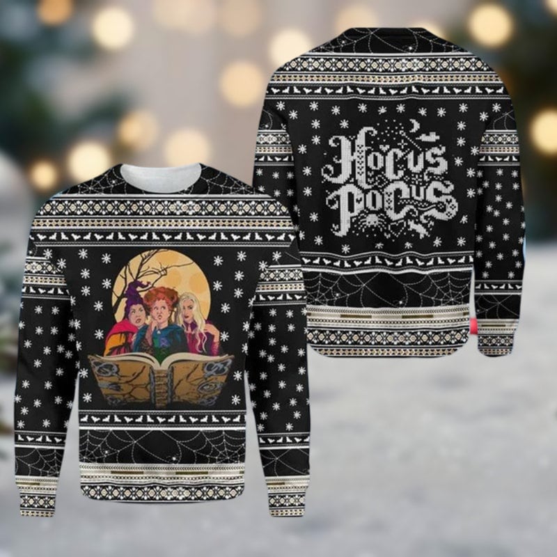 Discover Hocus Pocus Ugly Sweater, Sanderson Sisters Sweater, Hocus Pocus Xmas Sweater, Spooky Season Holiday Sweater, Sweaters For Women