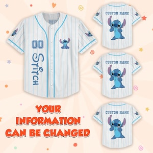 Koszulka baseballowa z nadrukiem na zamówienie, koszulka Disney, pasująca do Lilo i Stitcha, słodka koszulka z kreskówek dla fanów Disneya, koszulka rodzinna Ohana