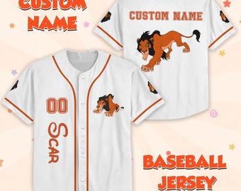 Personalized Scar The Lion King Baseball Jersey, Disney Villain Baseball Shirt, Evil Uncle Jersey, Family Matching Jersey, Disney Tee