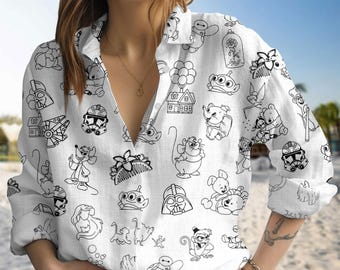 Disneyland Blouse Shirt, Magic Kingdom Outfit For Women, Disney Star Wars Top, Minnie Mouse Blouse Shirt, Castle Trip Group Shirt