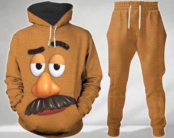 Herr Potatishuvudkostym med huvtröja, Toy Story-karaktärer cosplay, Herr Potatisjogger, Disney-kostym för män, Disney cosplay, träningsjuggare