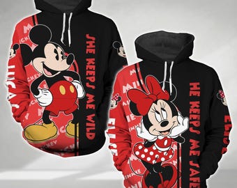 Paar Disney Mickey und Minnie Hoodie, passende Paar Hoodie, Jubiläumsgeschenke, Flitterwochen Hoodie, Disneyland Film Paare Outfits
