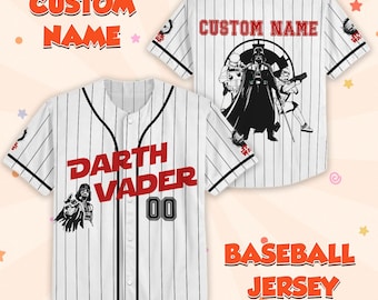 Camiseta de béisbol personalizada de Star Wars, camiseta a juego de Darth Vader, camiseta del Lado Oscuro, atuendo a juego de Star Wars, camiseta de béisbol del Lord Sith