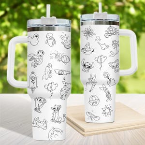Disneyland 40oz Tumbler, Magical Disney Travel Mug, Disney Characters Insulated Drinkware, Magic Kingdom Tumbler, Fantasia Mickey Mug