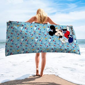 Custom Mickey Cruise Beach Towel, Personalized Disney Cruise Towel, Family Vacation Pool Towel, Mickey Summer Beach Towel, Disney Gift
