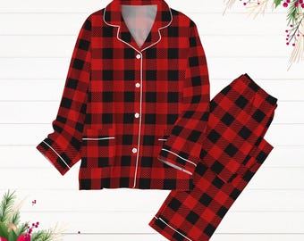 Christmas Pajamas, Cute Plaid Xmas Pajamas, Family Matching Pajamas, Winter Season Pjs, Holiday Pyjamas, Pajamas For Party, Pj Set