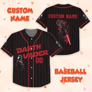 Darth Vader Baseball Shirt, Custom Name Star Wars Jersey Shirt, Disney Star Wars Jersey, Galaxys Edge Shirt, Matching Baseball Shirt