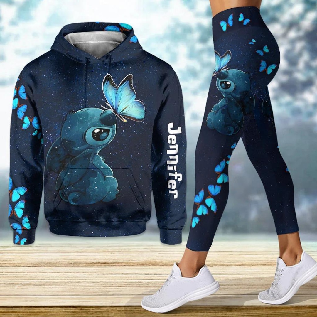 Personalized Stitch Hoodie, Leggings for Women, Disney Yoga Pants, Cartoon  Movie Hoodie, Lilo and Stitch Gift, Workout Leggings