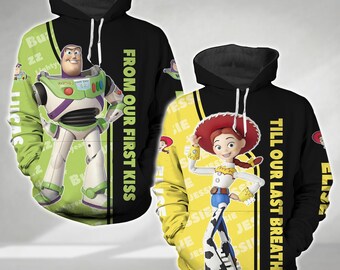 Disney Buzz Lightyear And Jessie Couple Hoodie, Custom Buzz And Jessie Matching Couple Hoodie, Toy Story Hoodie, Valentines Day Gift