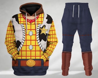 Sudadera con capucha de Woody de Toy Story, pantalones deportivos de Woody, camisa de disfraz de Disney para hombre, disfraz de Buzz Lightyear, trajes de cosplay de Woody con capucha