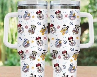 Disney Cruise 40oz Tumbler, Mickey And Friends Tumbler Cup, Mickey Cruise Stainless Tumbler, Disney Vacation Tumbler, Magical Sea Cup