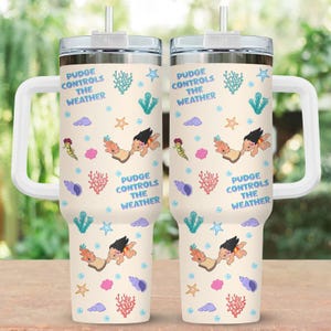 Lilo And Stitch 40oz Tumbler, Disney Stitch Travel Mug, Pudge Controls The Weather Drinkware, Gift For Stitch Lover, Stitch Tumbler Cup