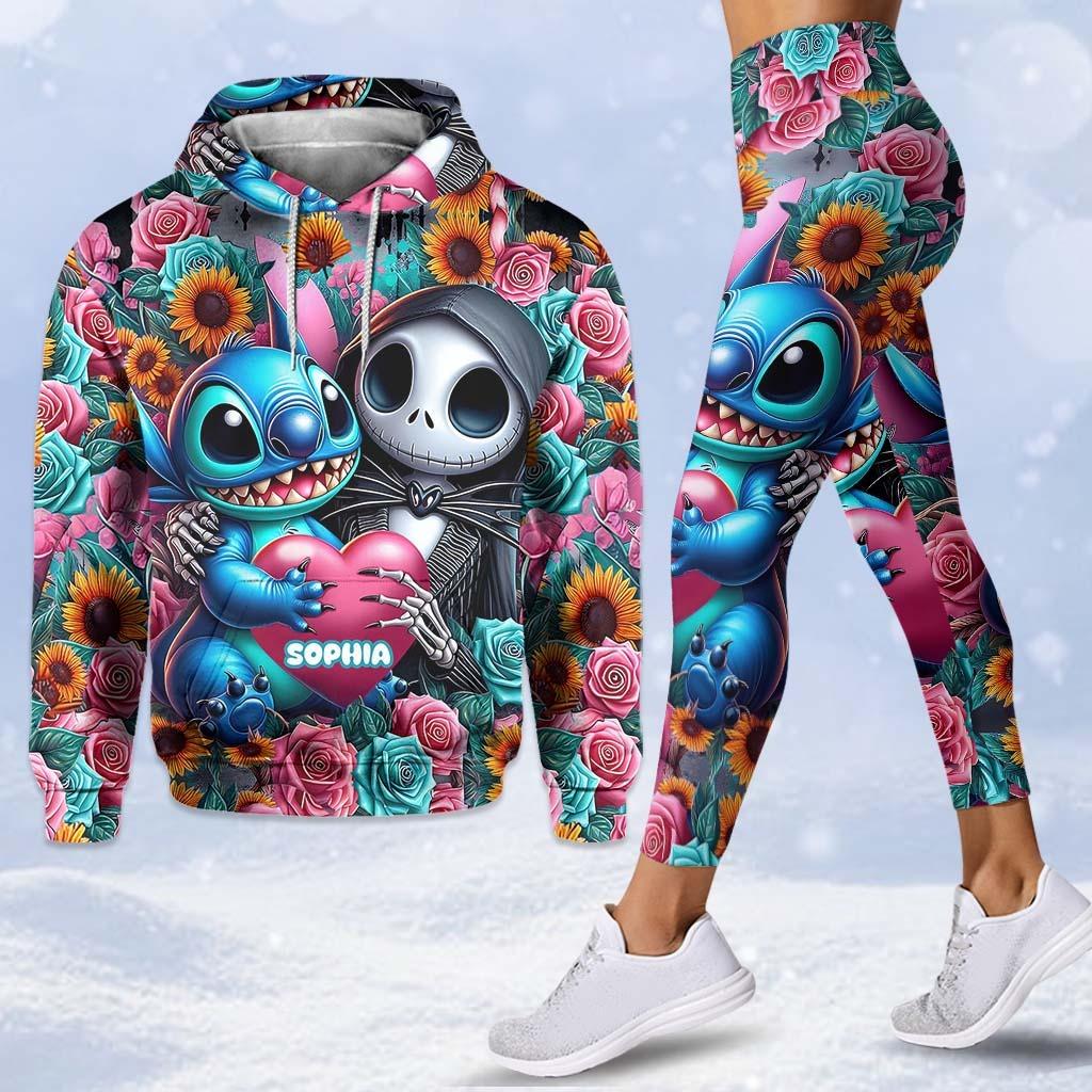 Stitch and Jack Hoodie, Cartoon Movie Yoga Leggings, Custom Disney