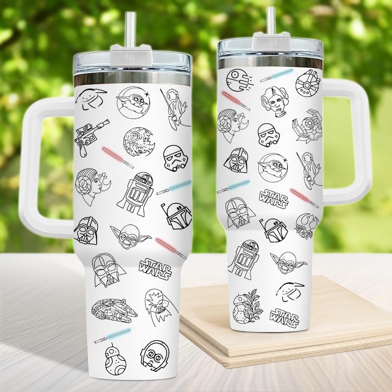 Star Wars 40oz Tumbler, Darth Vader Tumbler Cup, Star Wars Tumbler Cup, Mandalorian Stainless Tumbler, Yoda Drinkware, Star Wars Merch