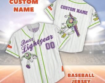 Custom Buzz Lightyear Baseball Jersey, Disneyland Family Outfit, Buzz Toy Story Jersey, Disney Baseball Team Shirt, Disney Trip Tee