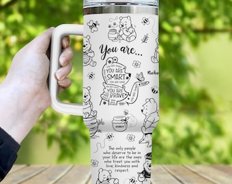 Vaso de Winnie the Pooh de 40 oz, vaso de Disney Pooh, vaso de oso Pooh, artículos para beber de Hundred Acre Wood, taza de viaje con personajes de Disney
