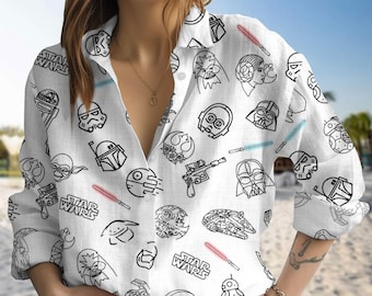 Star Wars blouseshirt, Disney Star Wars blouse dames, Disney film blouseshirt, casual Star Wars zomershirt, shirt Disneyland Trip