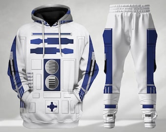 R2-D2 Robot Costume Hoodie, Star Wars Jogger, Disney Running Robot Cosplay Shirt, Disneyland Galaxy&#39;s Edge Outfit, Star Wars Hoodie