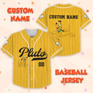Koszulka baseballowa Pluto na zamówienie, koszulka z psem Disneya, koszulka z postacią Disneya, strój na wakacje dla rodziny Pluto, pasująca koszulka Disneya